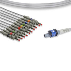 Snap Shielded Twin-Pin EKG Leadwire with Polyurethane Wire Coating